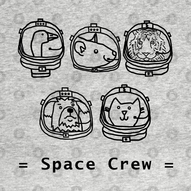 Space Crew Goose Rat Tiger Dog Cat Astronaut Animals by ellenhenryart